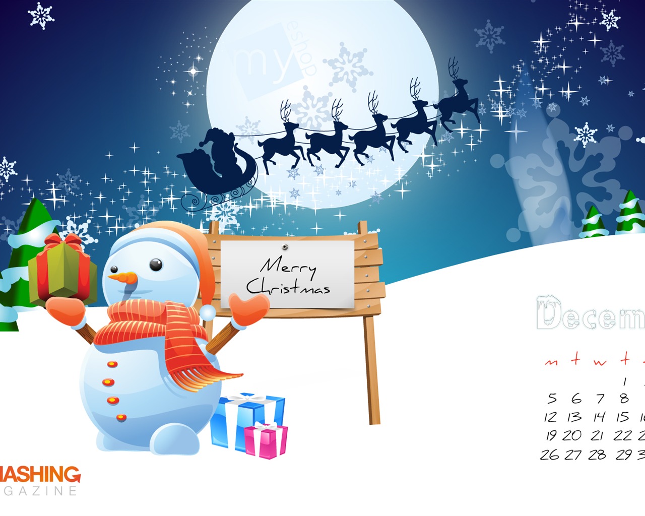 Diciembre 2011 Calendario fondo de pantalla (2) #4 - 1280x1024