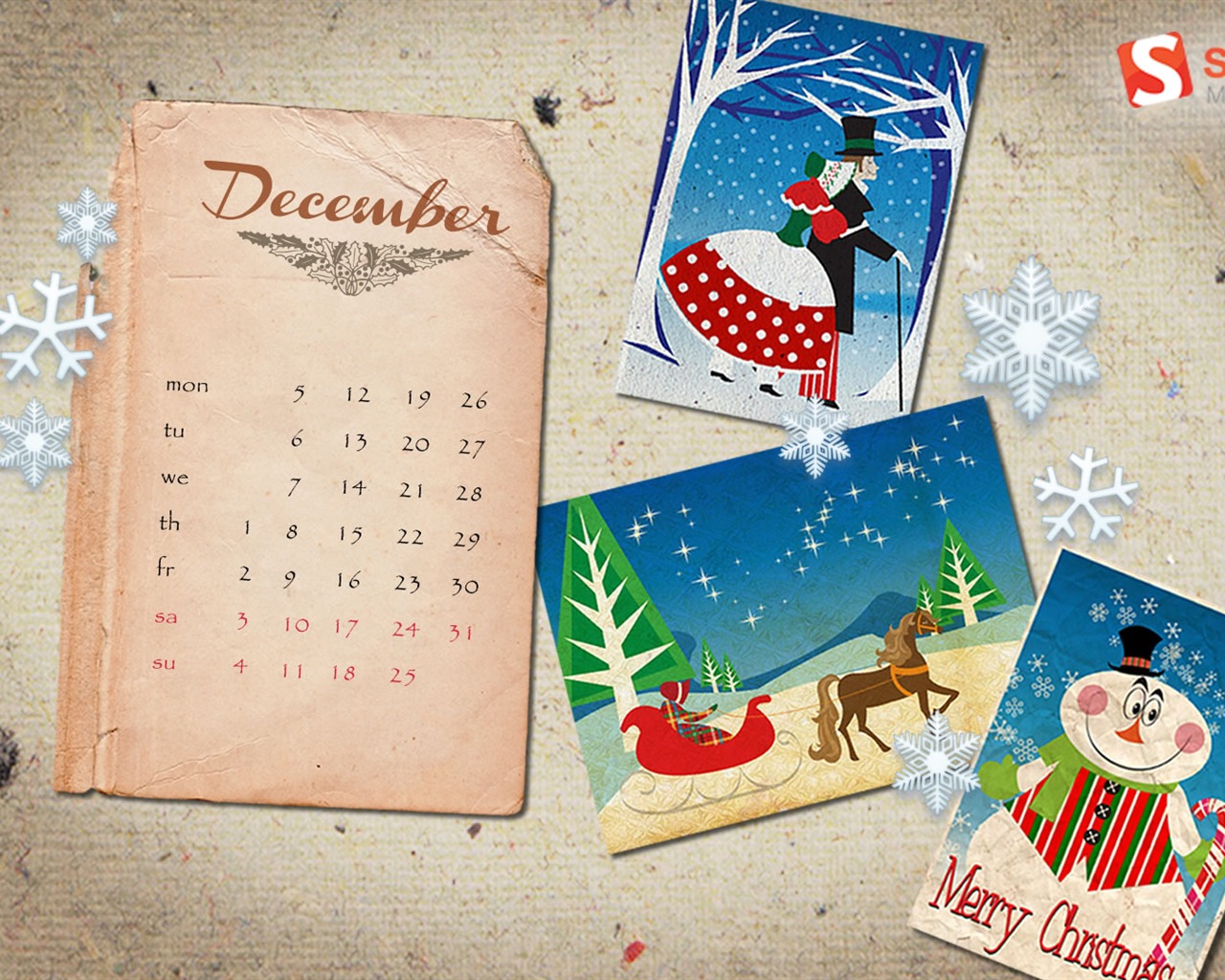 December 2011 Calendar wallpaper (2) #8 - 1280x1024