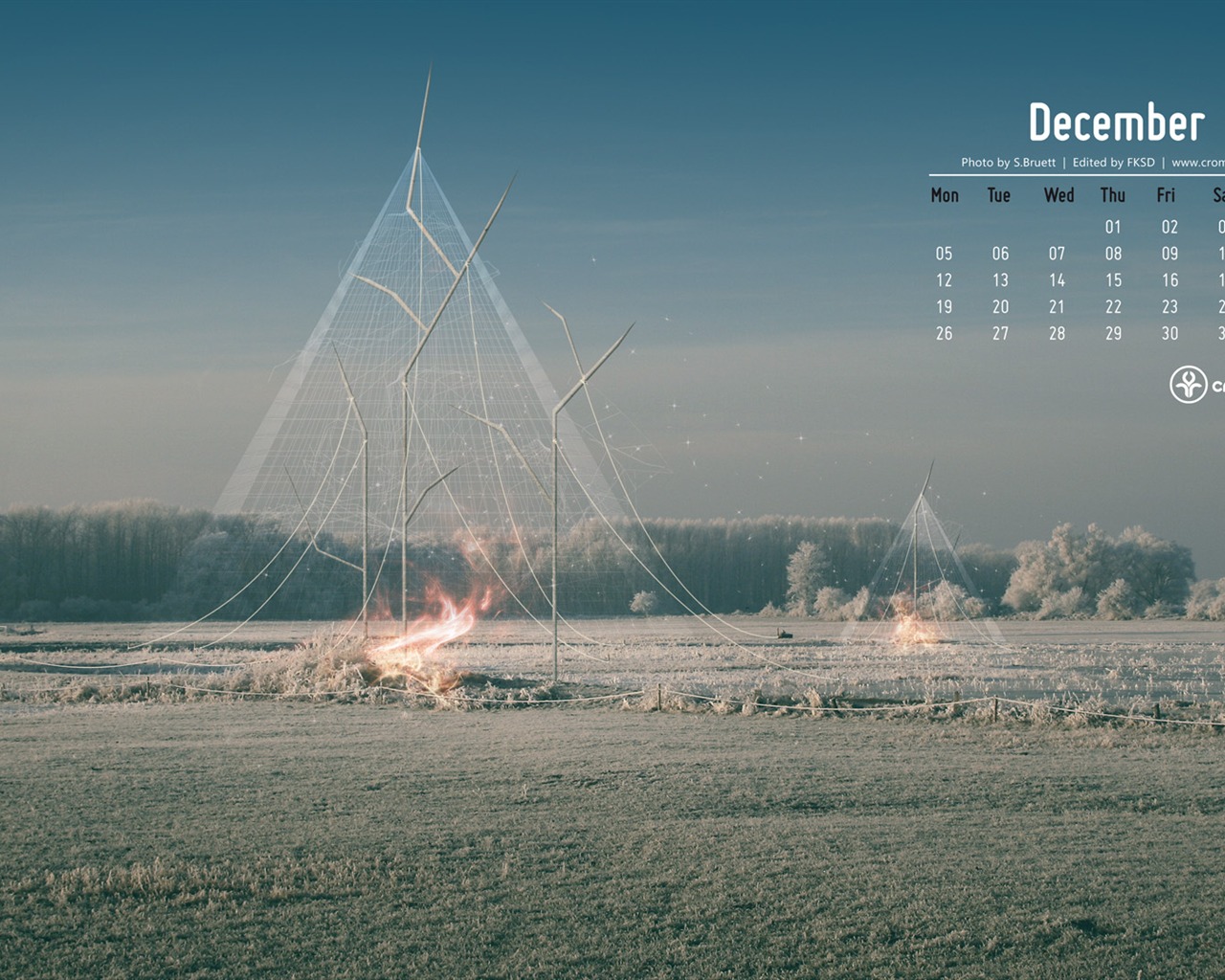 Diciembre 2011 Calendario fondo de pantalla (2) #16 - 1280x1024