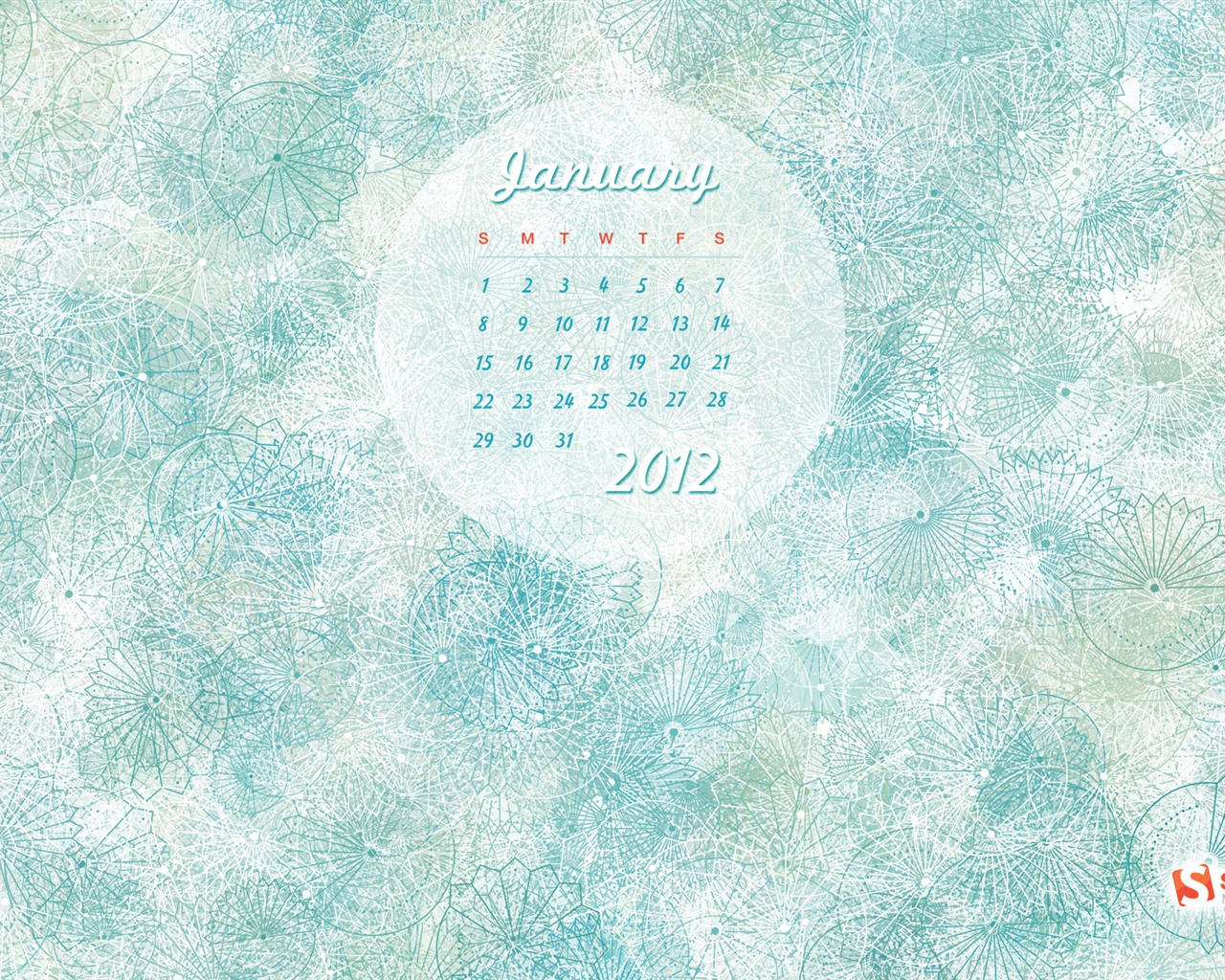 Январь 2012 Календарь Обои #9 - 1280x1024