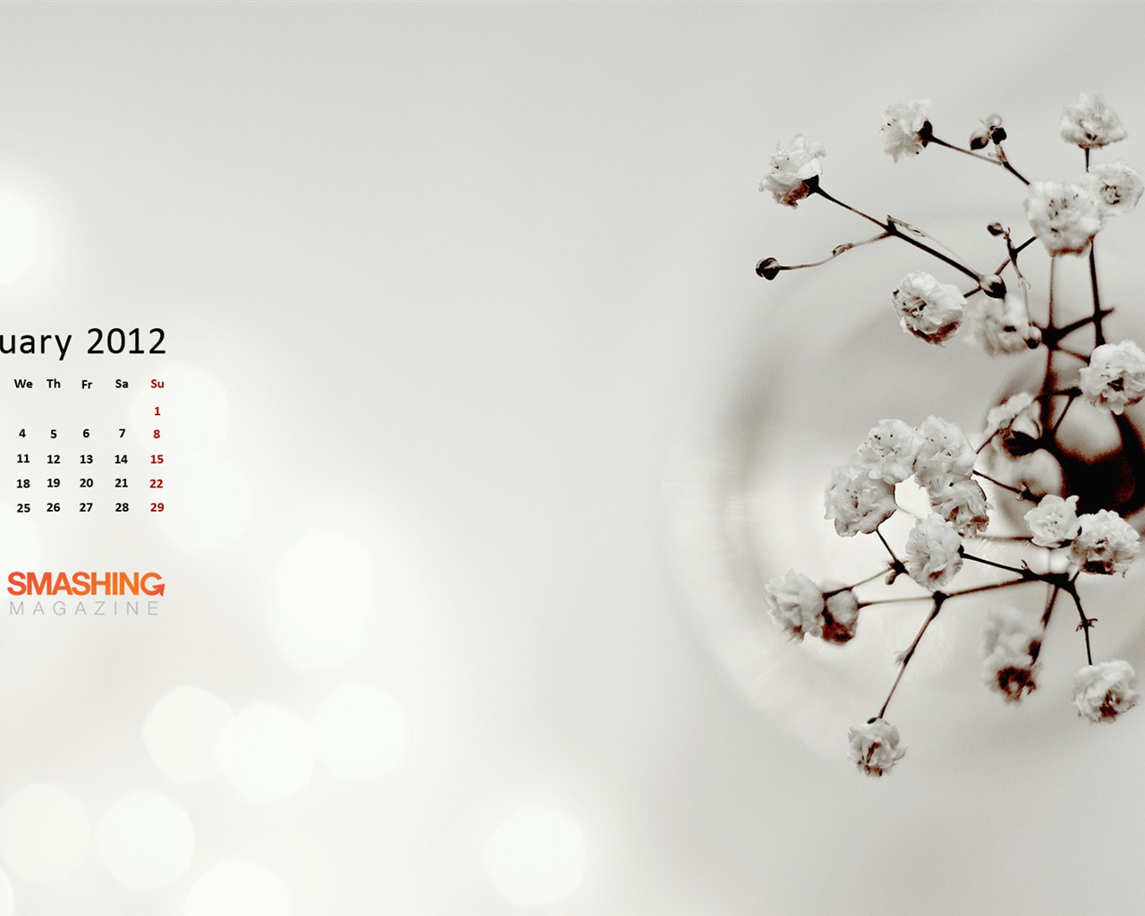 Январь 2012 Календарь Обои #16 - 1280x1024