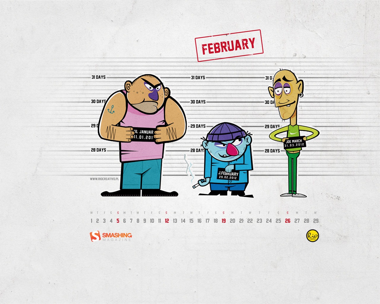 February 2012 Calendar Wallpaper (1) #13 - 1280x1024