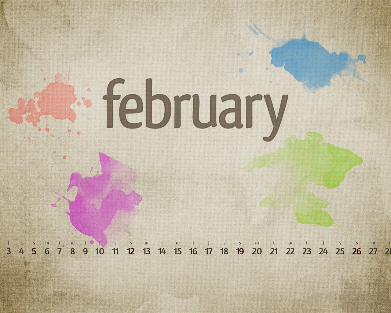 Février 2012 Calendar Wallpaper (1) #14 - 1280x1024