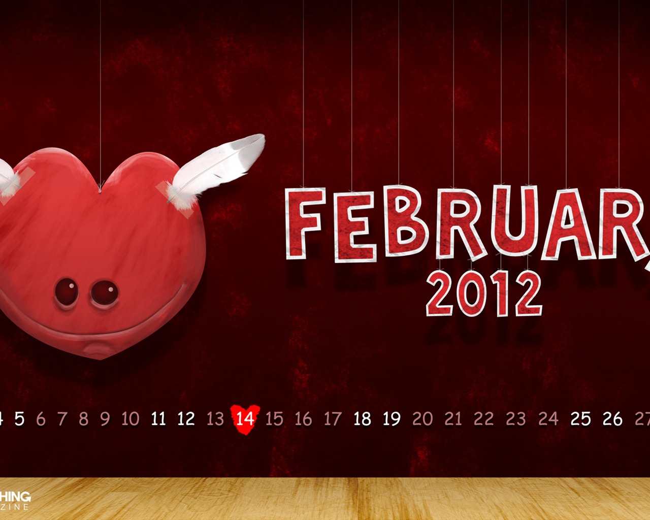 Februar 2012 Kalender Wallpaper (2) #2 - 1280x1024
