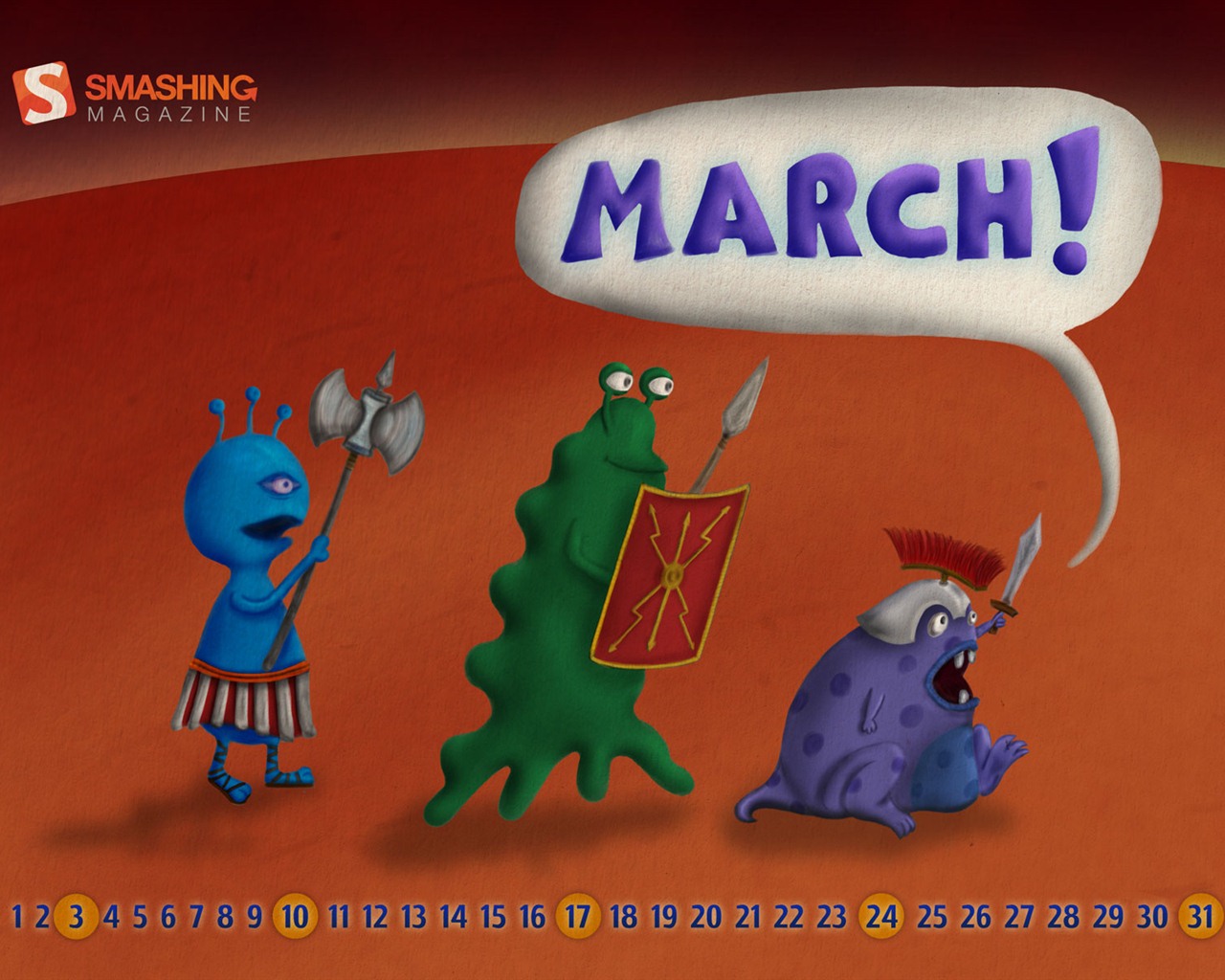 Март 2012 Календарь обои #13 - 1280x1024