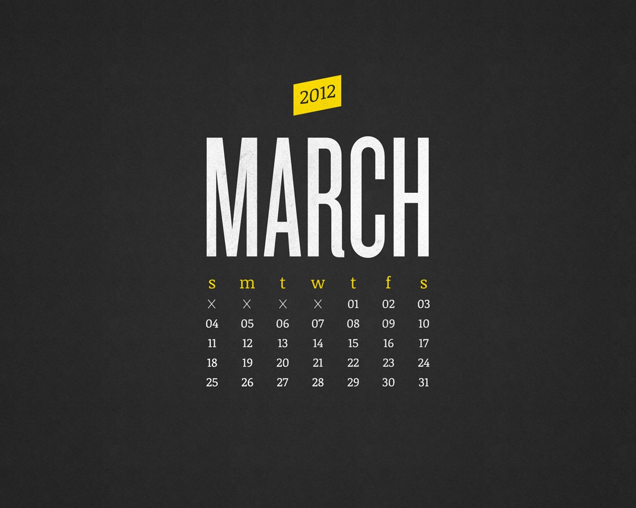 Март 2012 Календарь обои #21 - 1280x1024