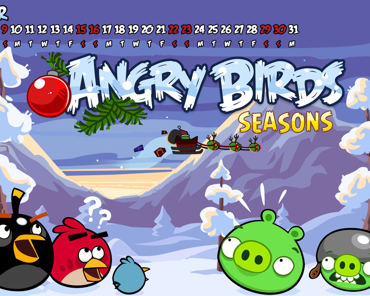 Angry Birds 2012 calendario fondos de escritorio #1 - 1280x1024