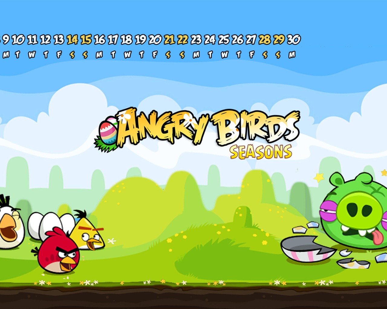 Angry Birds 愤怒的小鸟 2012年年历壁纸2 - 1280x1024