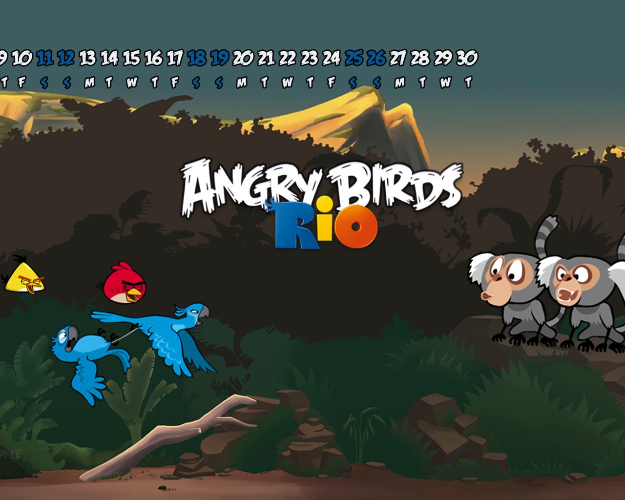Angry Birds 愤怒的小鸟 2012年年历壁纸3 - 1280x1024
