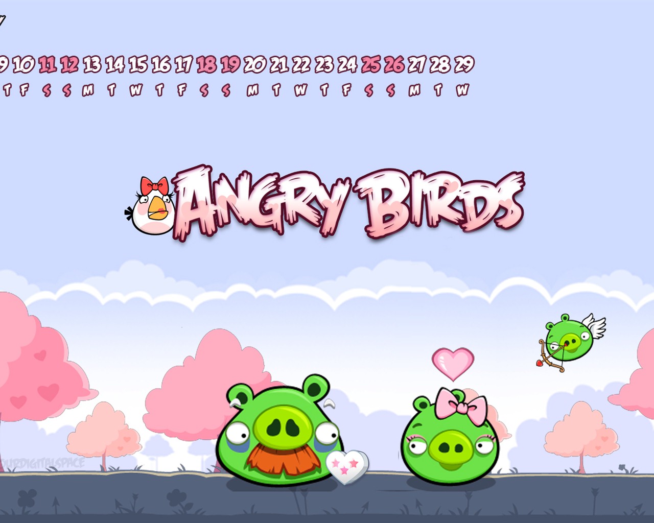 Angry Birds 2012 calendario fondos de escritorio #4 - 1280x1024