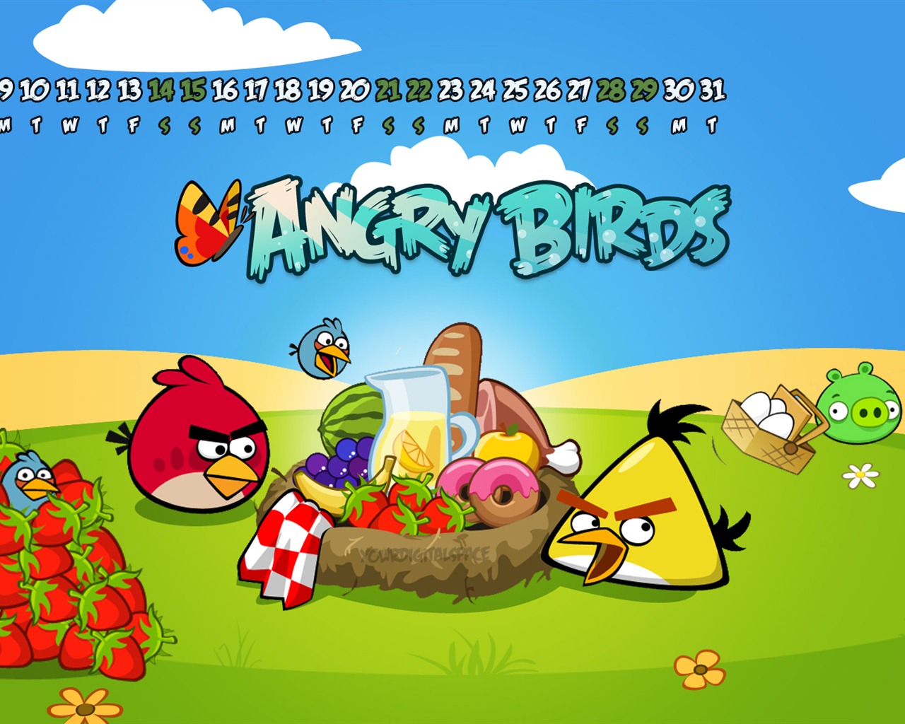 Angry Birds 愤怒的小鸟 2012年年历壁纸5 - 1280x1024