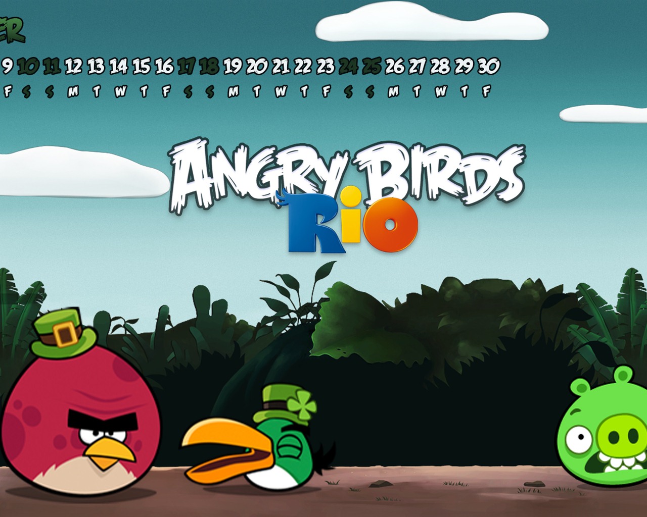 Angry Birds 愤怒的小鸟 2012年年历壁纸10 - 1280x1024