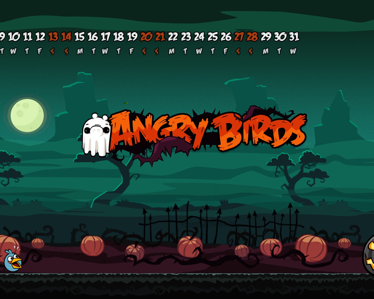 Angry Birds 愤怒的小鸟 2012年年历壁纸11 - 1280x1024