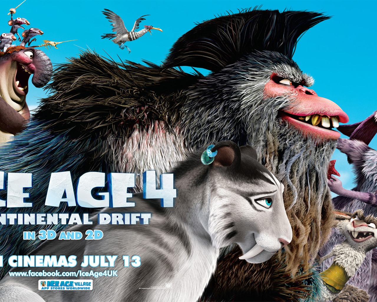 Ice Age 4: Continental Drift 冰川時代4：大陸漂移高清壁紙 #7 - 1280x1024