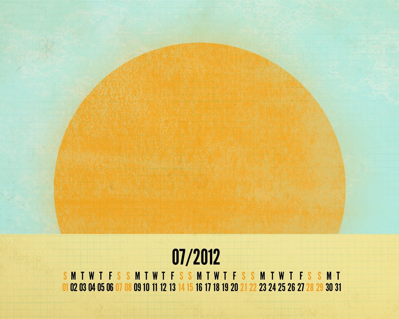 2012年7月カレンダー壁紙（2） #8 - 1280x1024