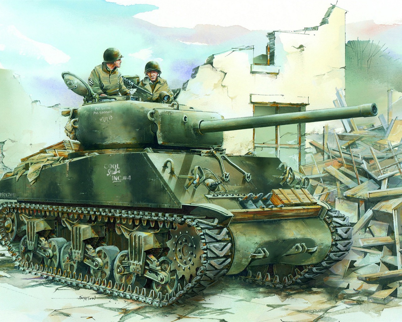 Tanques blindados militares, fondos de pantalla de pintura de alta definición #6 - 1280x1024