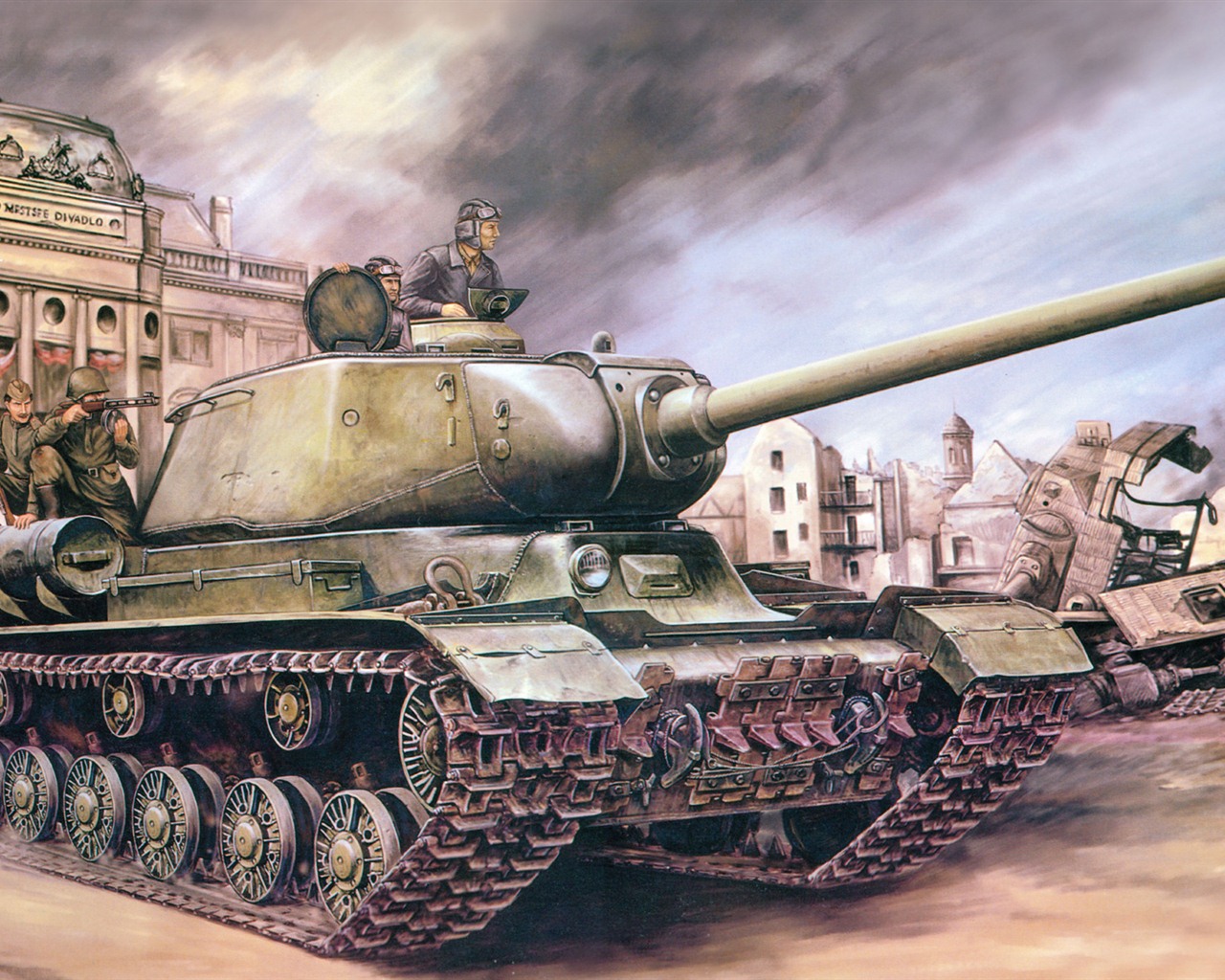 军事坦克装甲 高清绘画壁纸9 - 1280x1024