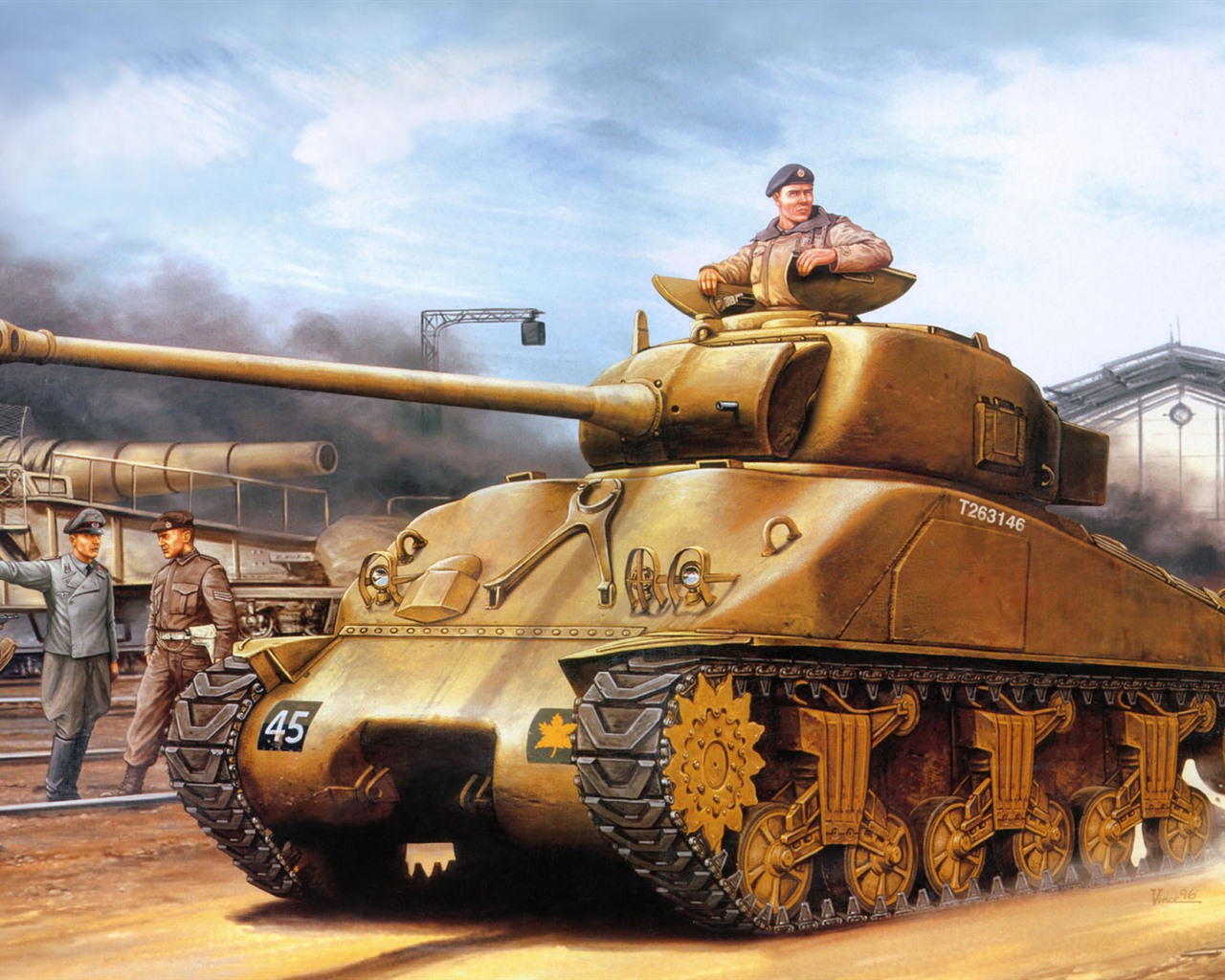 军事坦克装甲 高清绘画壁纸10 - 1280x1024