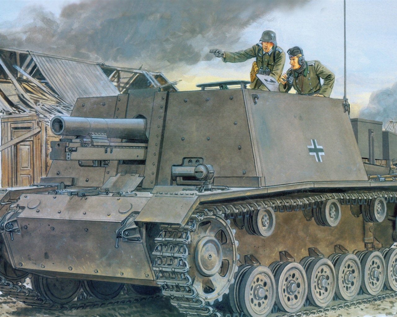 军事坦克装甲 高清绘画壁纸12 - 1280x1024