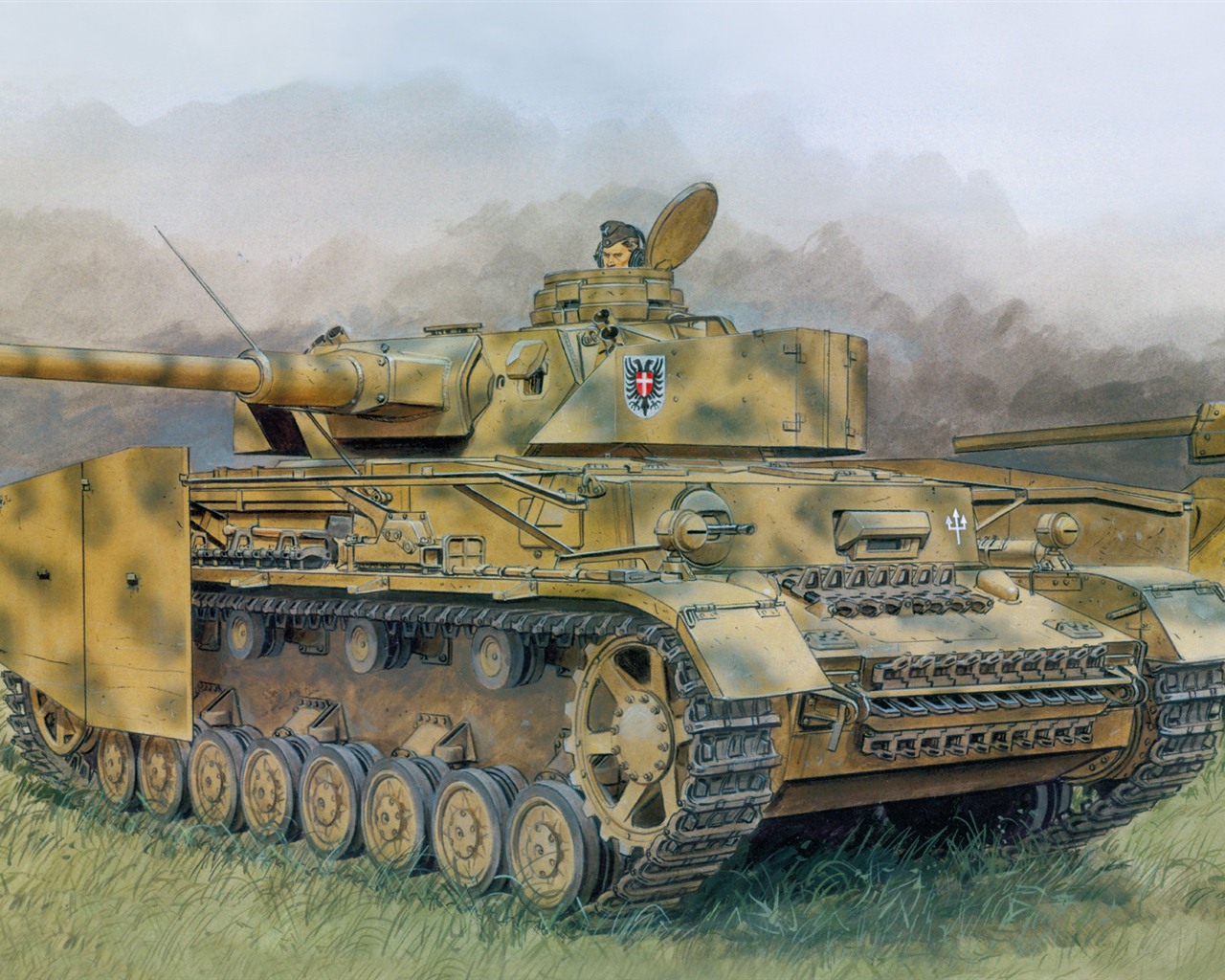 军事坦克装甲 高清绘画壁纸14 - 1280x1024