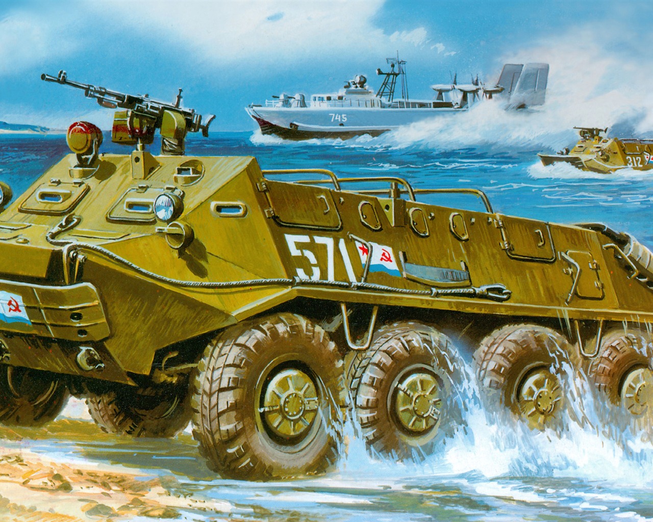 军事坦克装甲 高清绘画壁纸18 - 1280x1024
