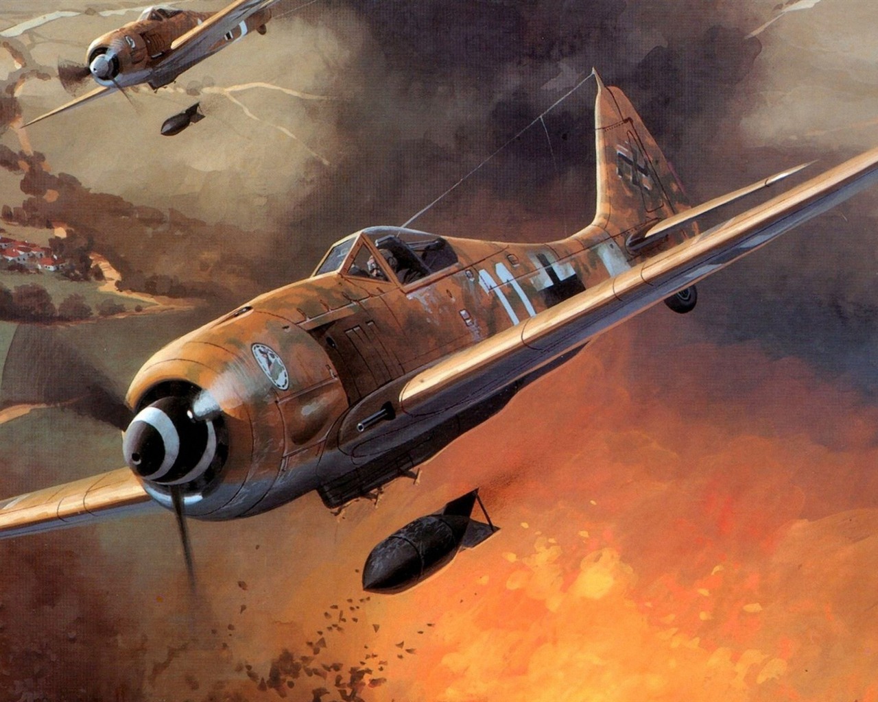 Военный самолет полет изысканные обои картины #6 - 1280x1024
