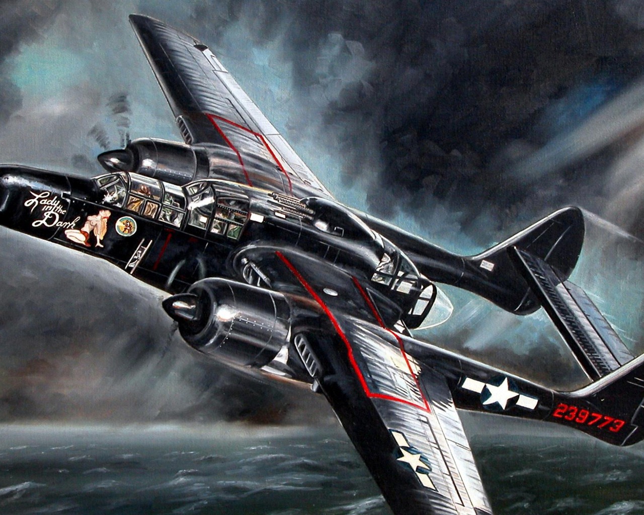 空中飞行的军用飞机 精美绘画壁纸10 - 1280x1024