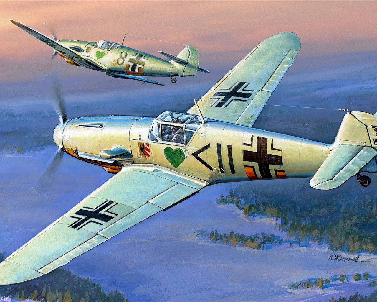 Militärflugzeuge Flug exquisite Malerei Tapeten #12 - 1280x1024