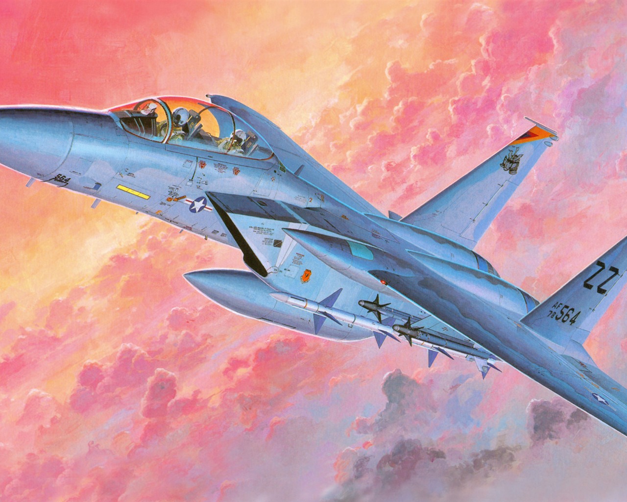 Militärflugzeuge Flug exquisite Malerei Tapeten #15 - 1280x1024