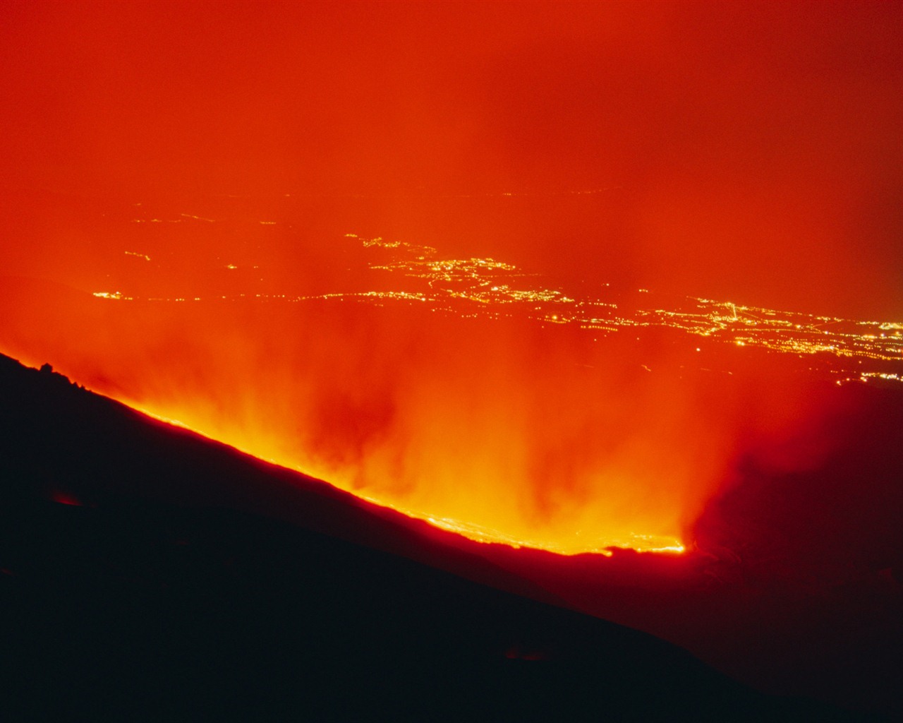 Vulkanausbruch von der herrlichen Landschaft Tapeten #4 - 1280x1024