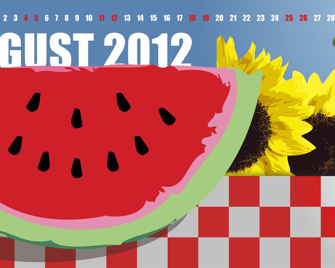 Août 2012 fonds d'écran calendrier (1) #6 - 1280x1024
