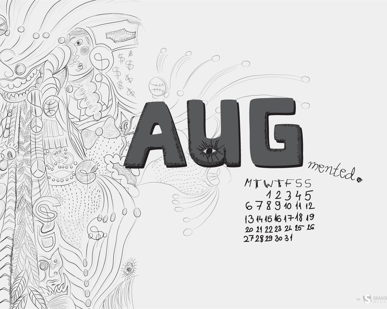 August 2012 Calendar wallpapers (1) #11 - 1280x1024