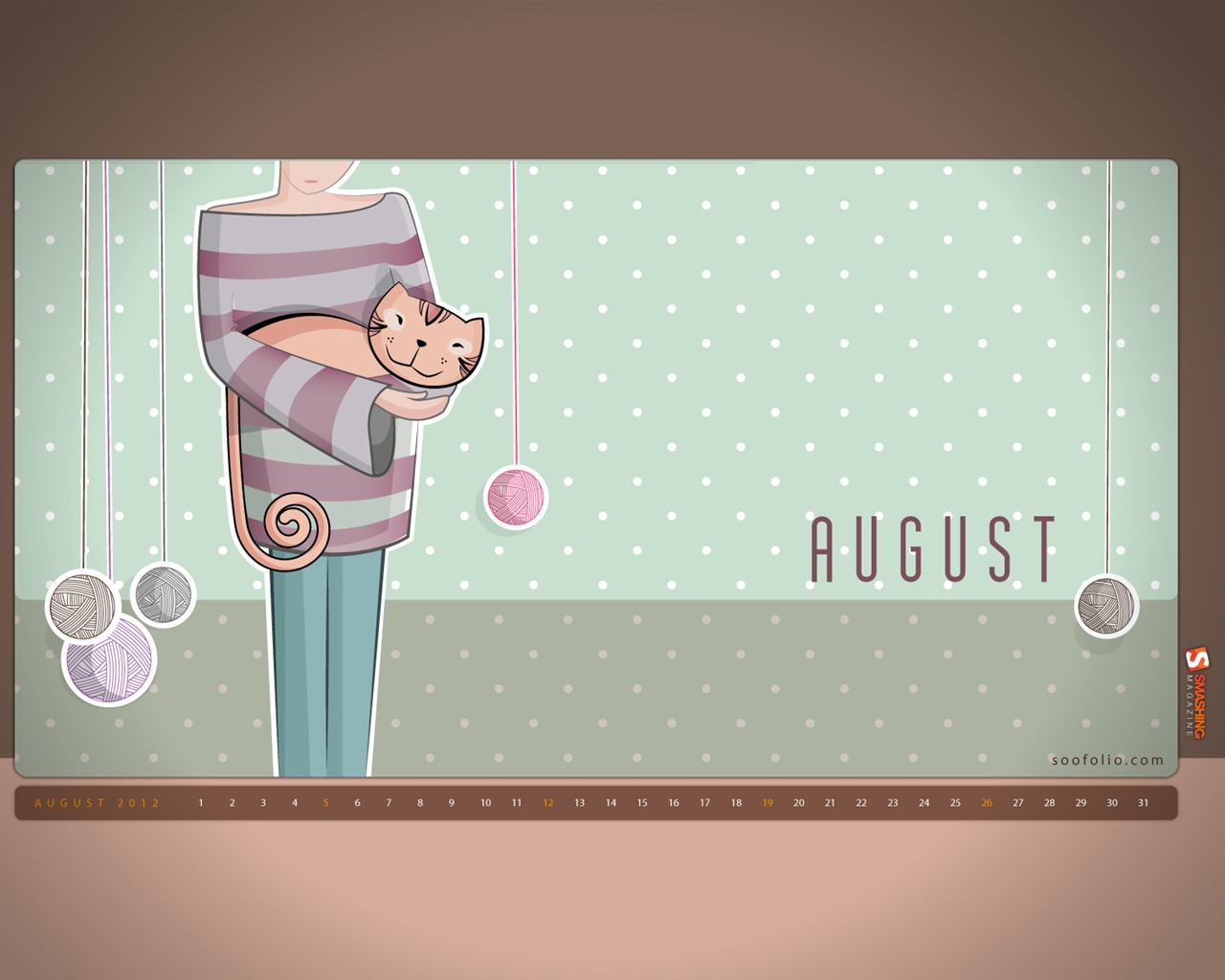 August 2012 Calendar wallpapers (1) #12 - 1280x1024