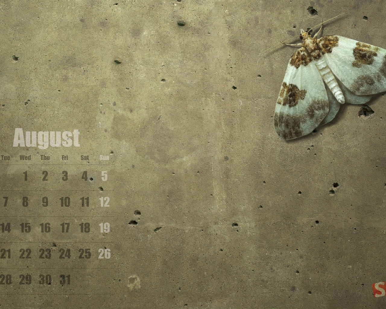 August 2012 Calendar wallpapers (1) #19 - 1280x1024