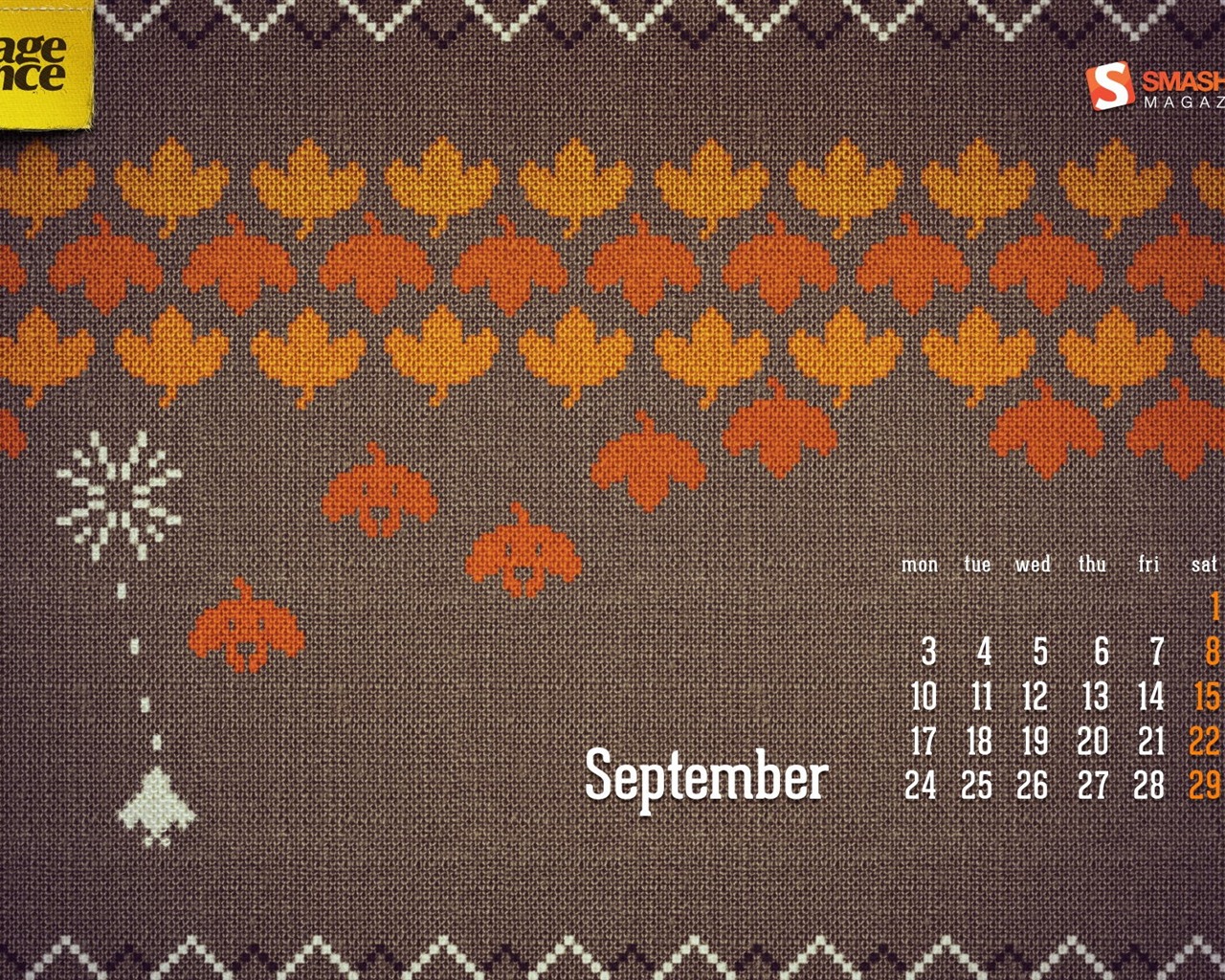 September 2012 Calendar wallpaper (1) #15 - 1280x1024