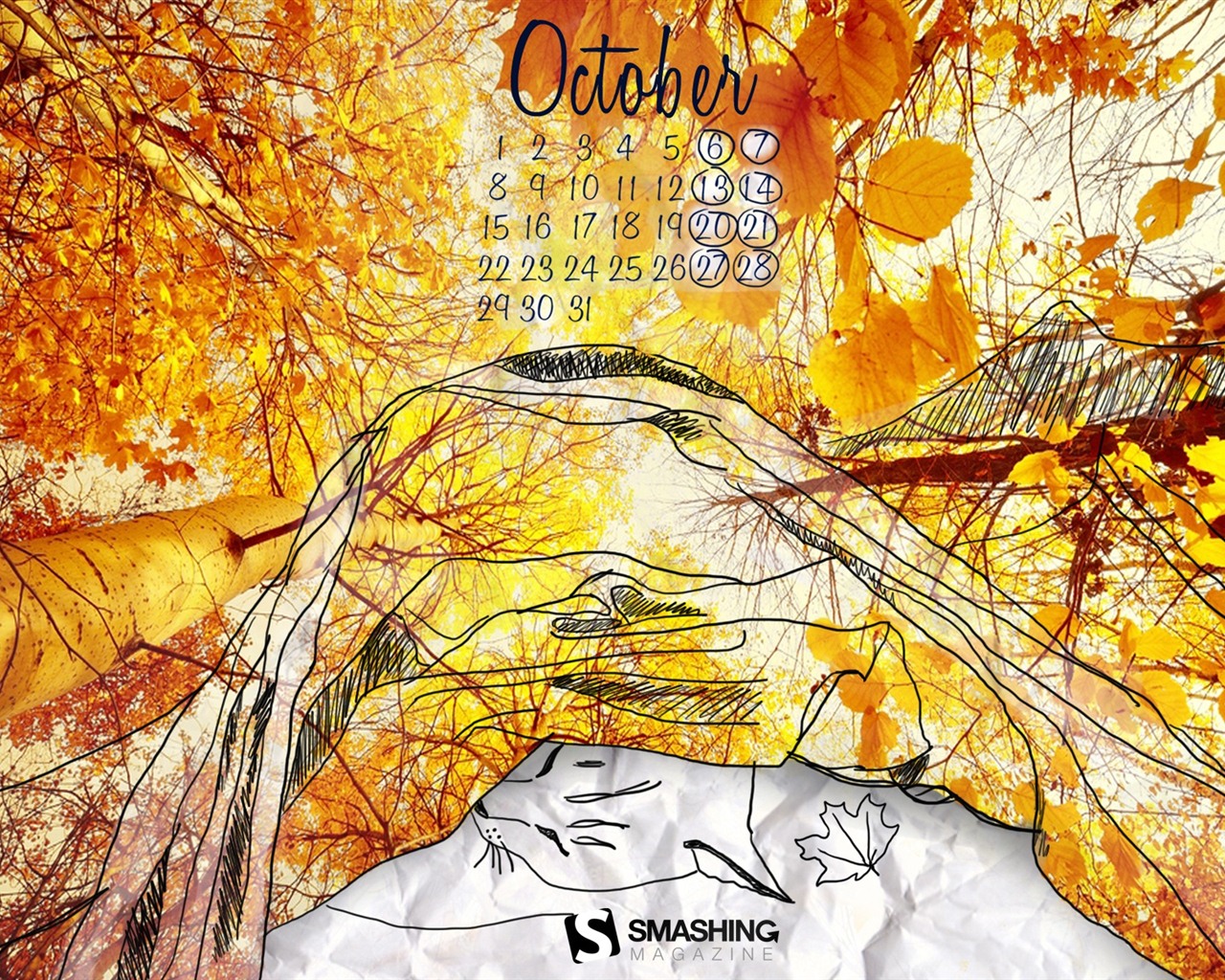 October 2012 Calendar wallpaper (1) #1 - 1280x1024