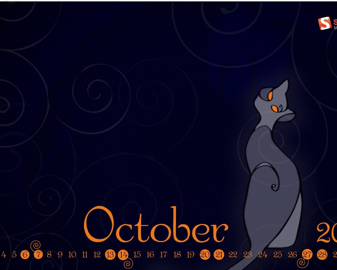 October 2012 Calendar wallpaper (1) #8 - 1280x1024