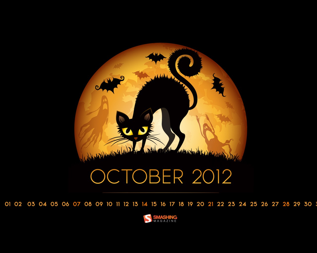 2012年10月カレンダー壁紙（2） #1 - 1280x1024