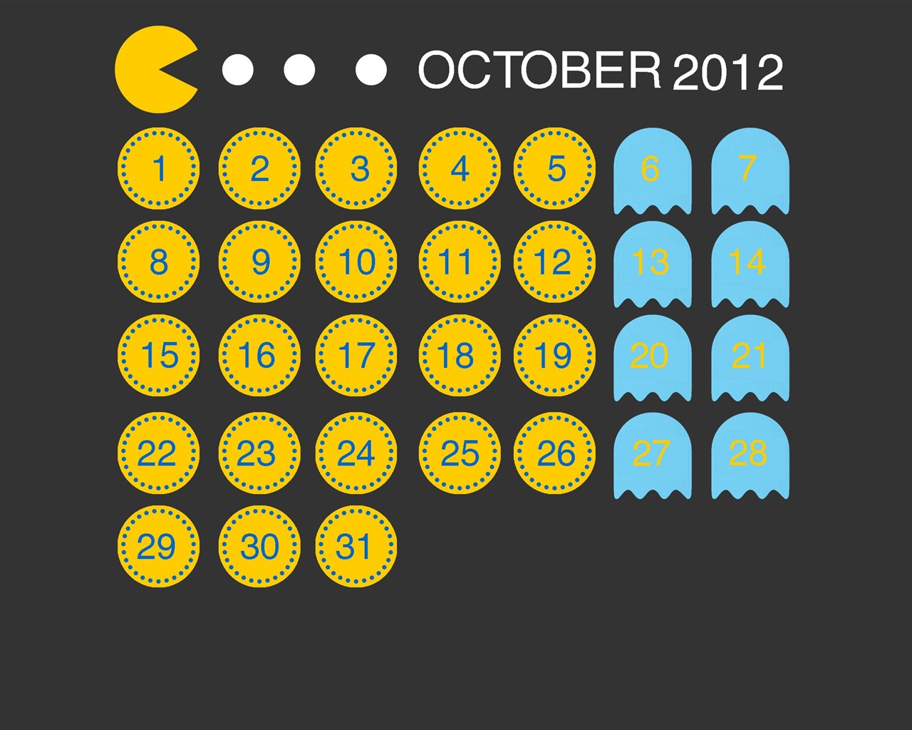 10 2012 Calendar fondo de pantalla (2) #2 - 1280x1024