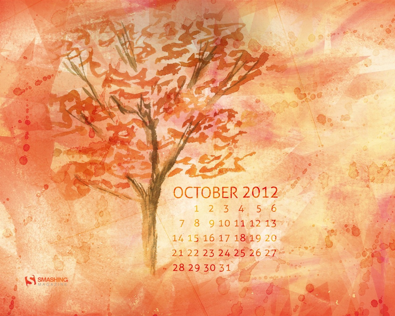 2012年10月カレンダー壁紙（2） #15 - 1280x1024