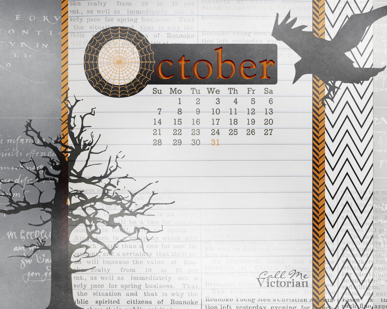 2012年10月カレンダー壁紙（2） #18 - 1280x1024