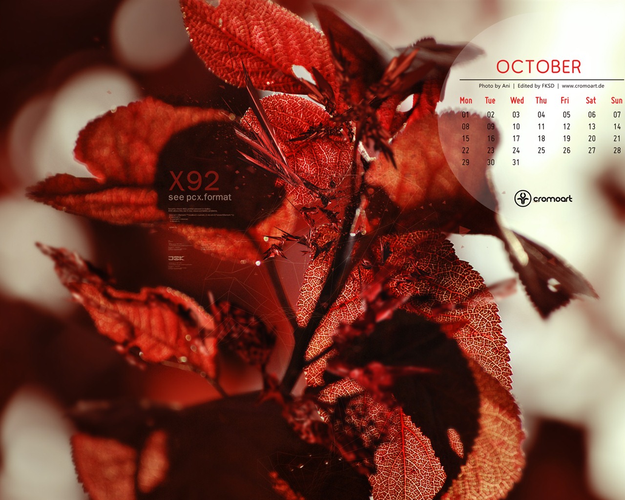 October 2012 Calendar wallpaper (2) #20 - 1280x1024