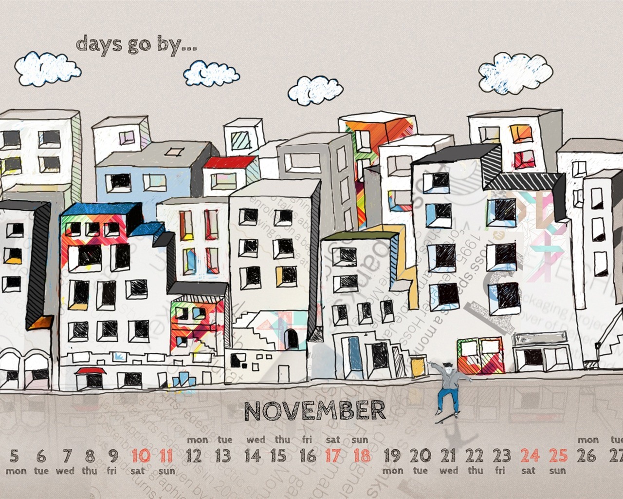 2012年11月 月曆壁紙(一) #14 - 1280x1024