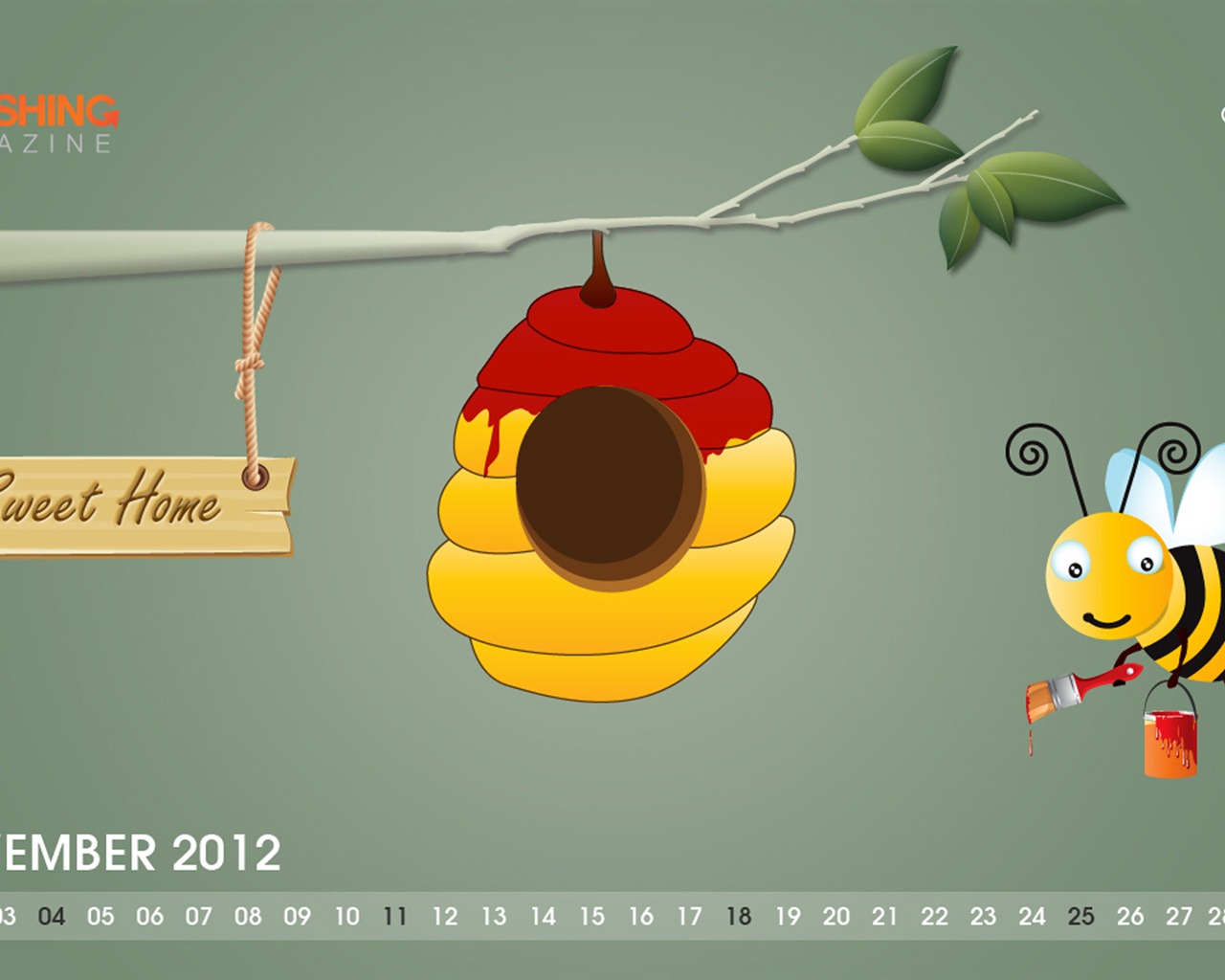 Novembre 2012 Calendar Wallpaper (2) #2 - 1280x1024