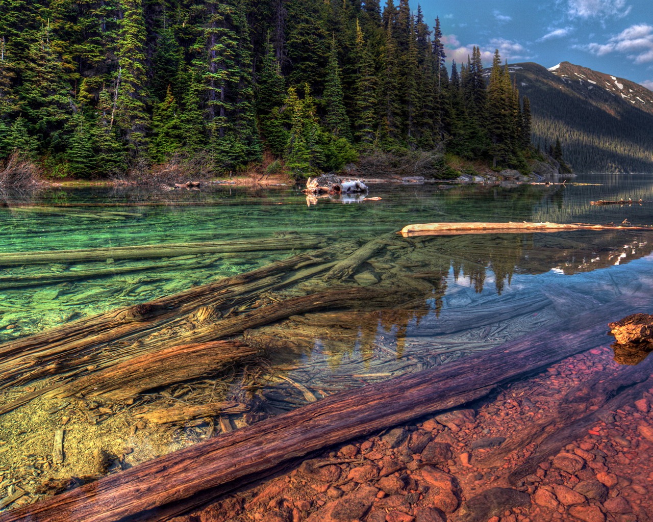 湖、海、木、森、山、美しい風景の壁紙 #9 - 1280x1024