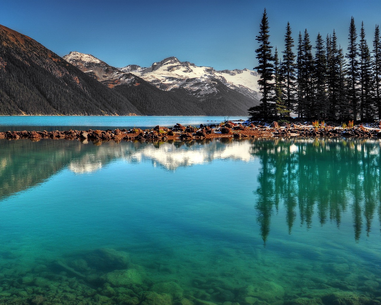 호수, 바다, 나무, 숲, 산, 아름다운 풍경을 배경 화면 #14 - 1280x1024