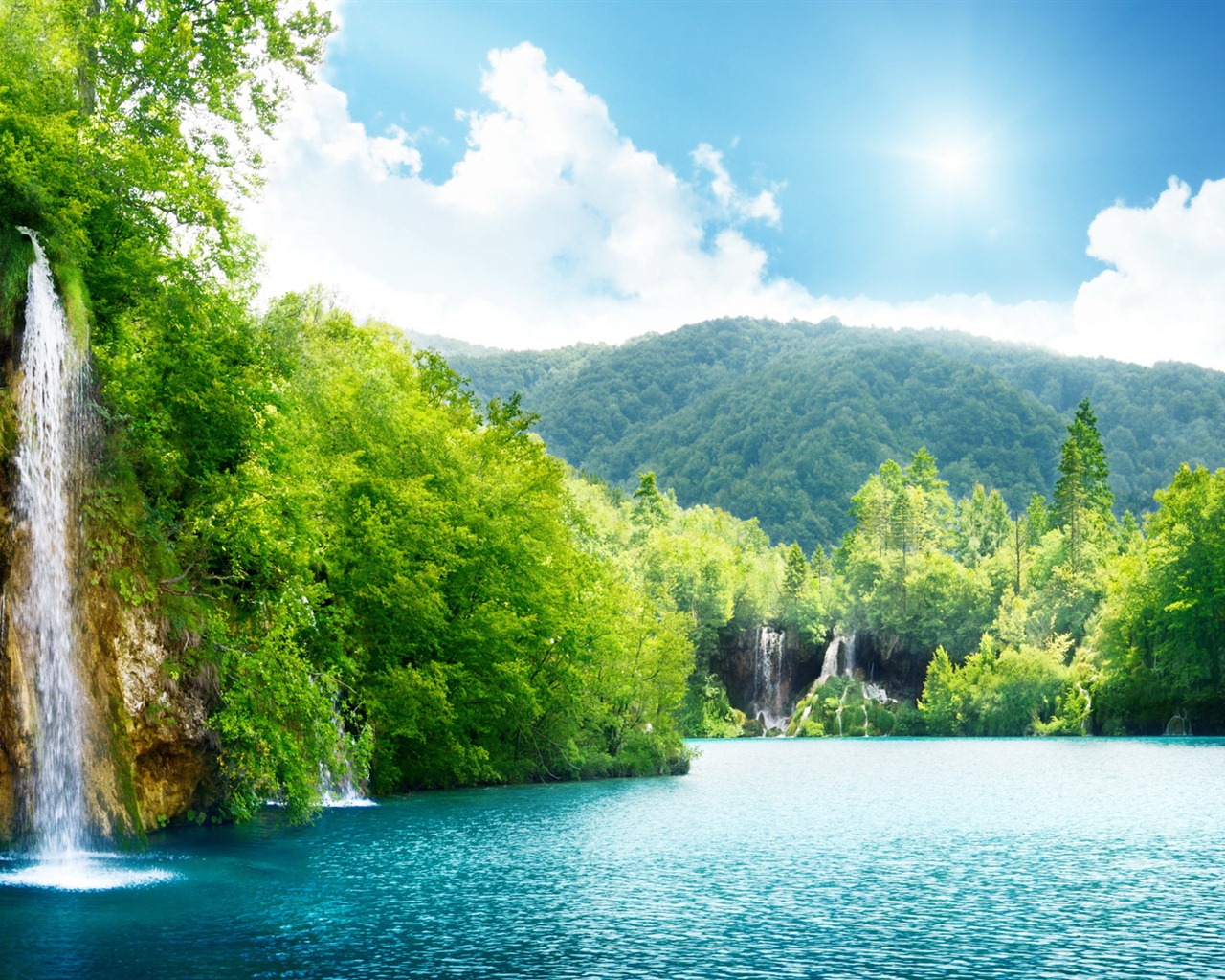 호수, 바다, 나무, 숲, 산, 아름다운 풍경을 배경 화면 #20 - 1280x1024