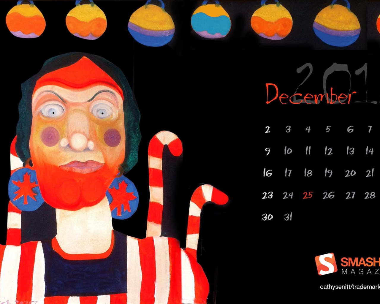 December 2012 Calendar wallpaper (1) #14 - 1280x1024