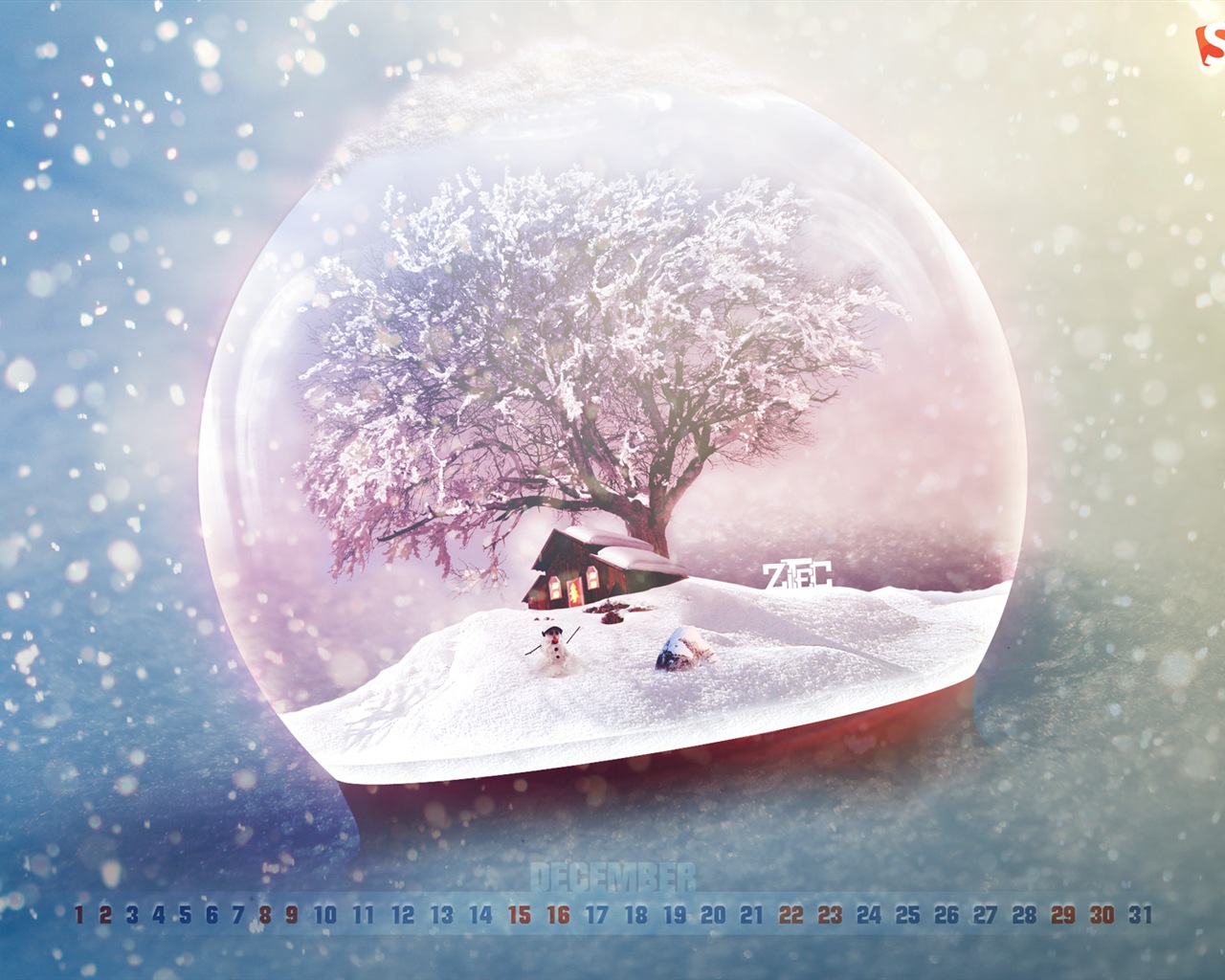 December 2012 Calendar wallpaper (1) #18 - 1280x1024