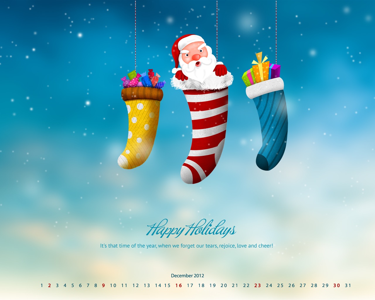 December 2012 Calendar wallpaper (1) #19 - 1280x1024
